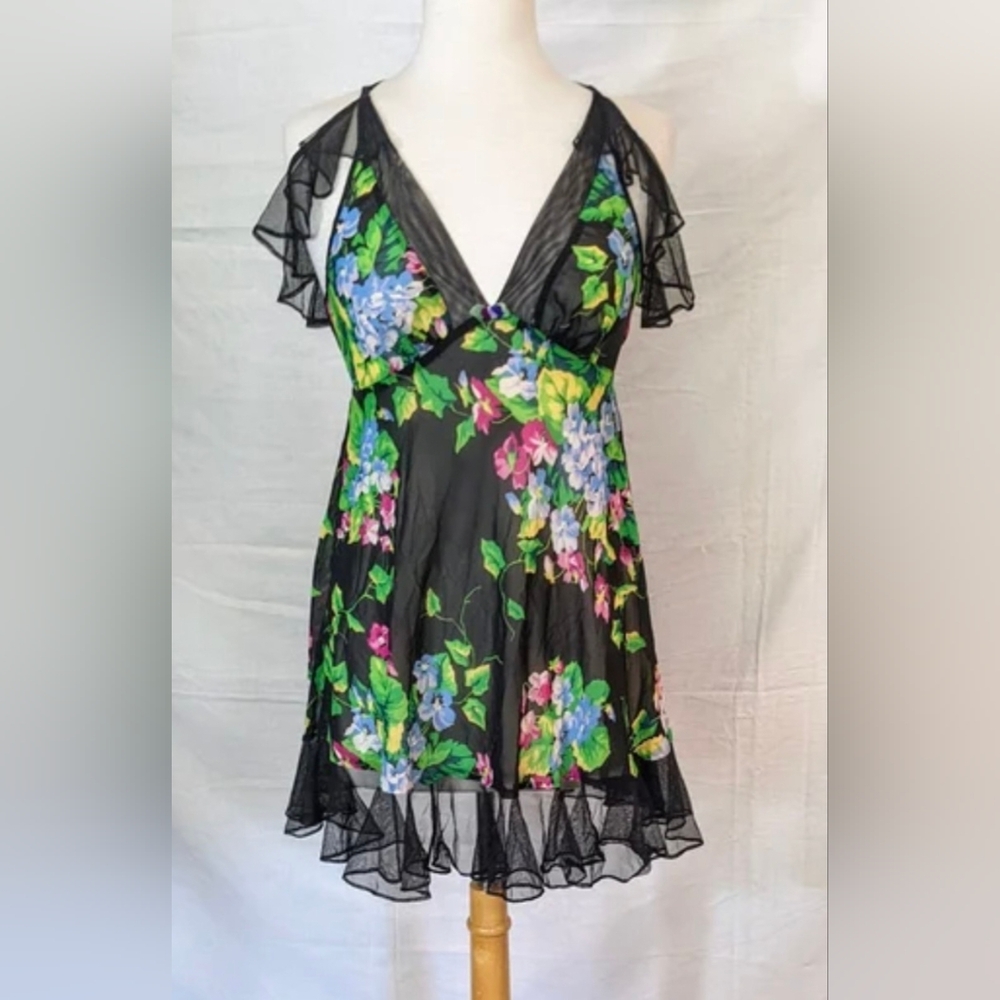 Betsey Johnson Black Floral Dress